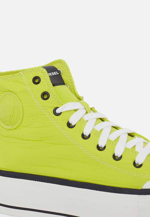 Diesel  - S-astico mc wedge sneakers - neon yellow