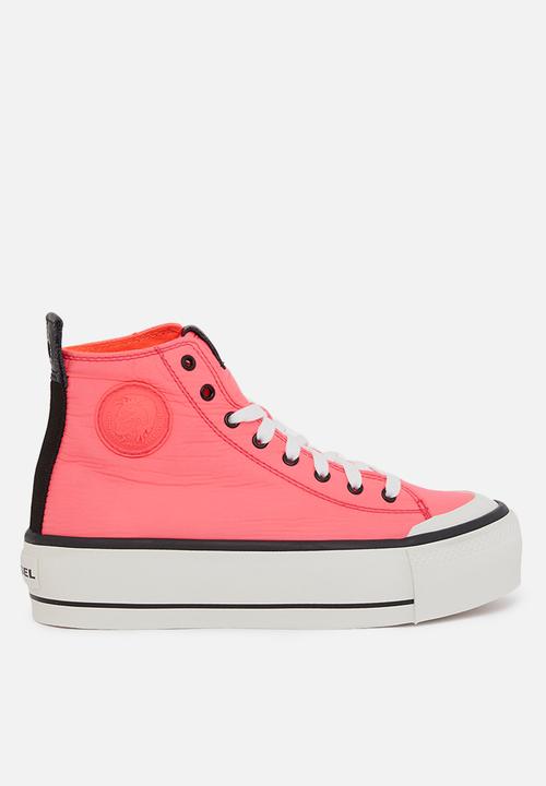 Diesel  - S-astico mc wedge sneakers - neon pink