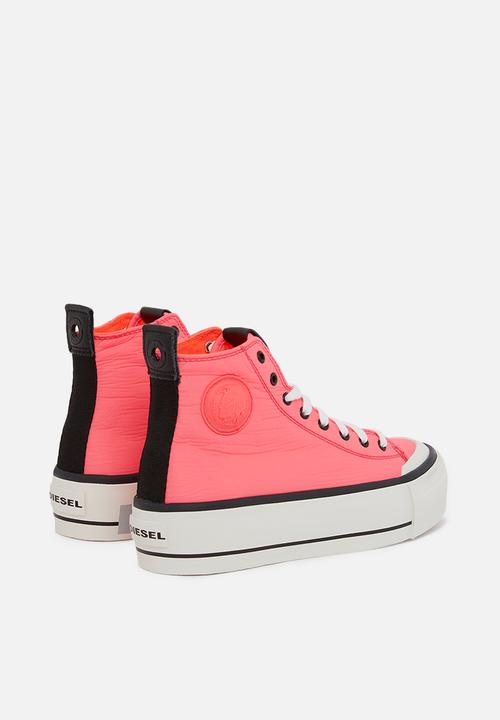 Diesel  - S-astico mc wedge sneakers - neon pink