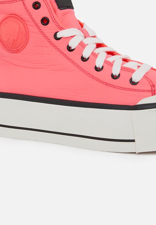 Diesel  - S-astico mc wedge sneakers - neon pink