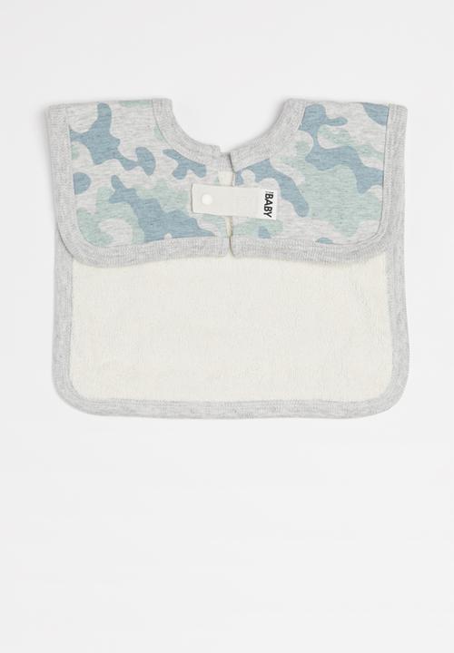 Cotton On - The square bib - cloud marle stone green camo