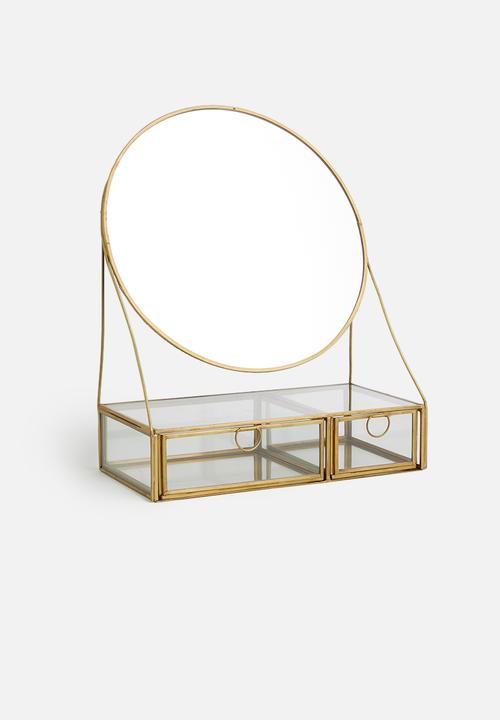Sixth Floor - Mirror with draw storage - gold