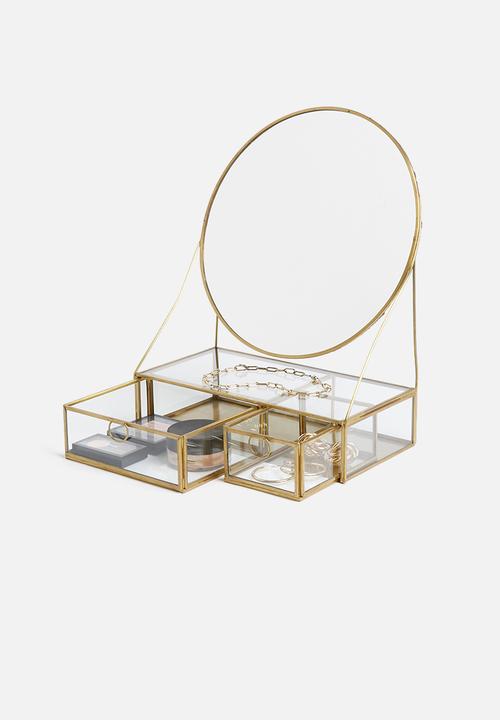 Sixth Floor - Mirror with draw storage - gold