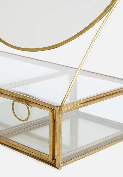 Sixth Floor - Mirror with draw storage - gold