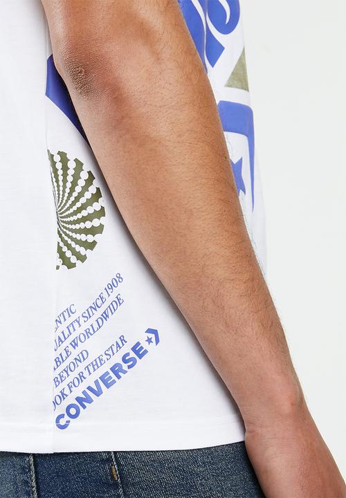 Converse - Converse diagonal collage tee - white