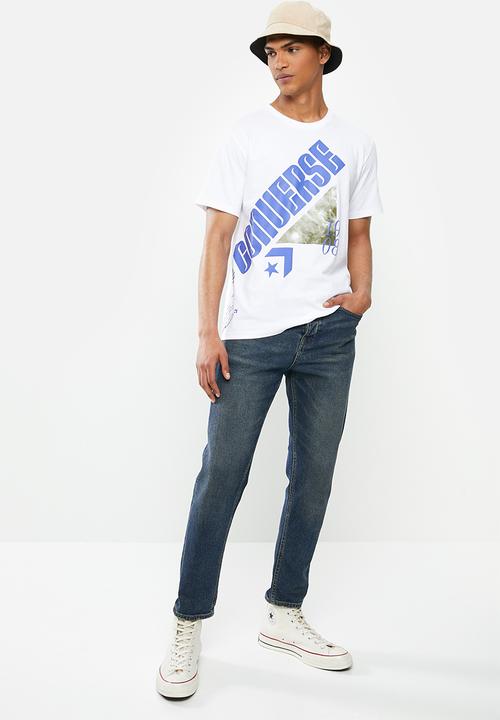 Converse - Converse diagonal collage tee - white