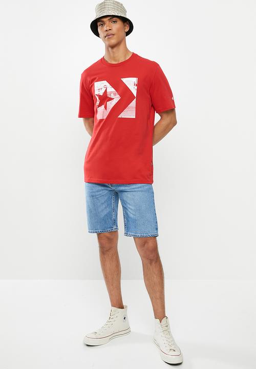 Converse - Converse photo fill star chevron tee - red