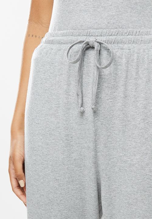 Superbalist - Sleep vest & drop crotch pants set - light  grey melange