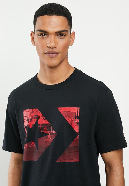 Converse - Converse photo fill star chevron tee - black