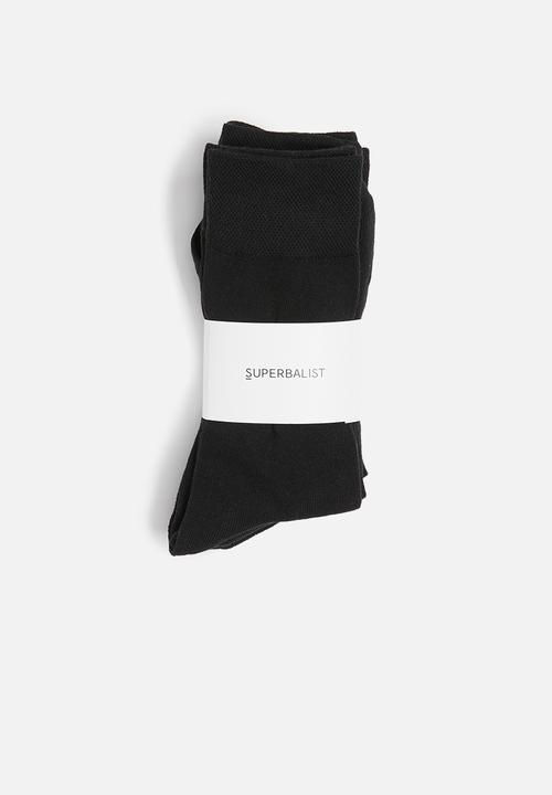 Superbalist - Plain 5 pack socks - black