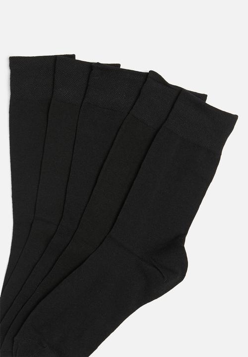 Superbalist - Plain 5 pack socks - black