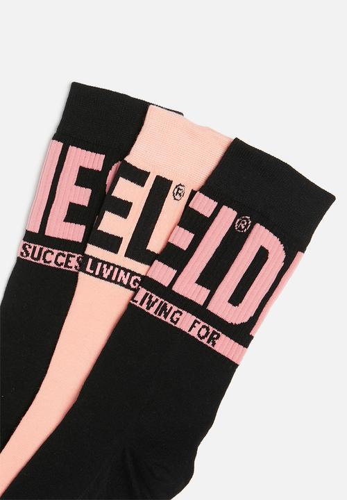 Diesel  - Ray 3 pack socks - pink & black 