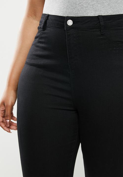 Missguided - Plus lawless slash knee highwaisted supersoft - black