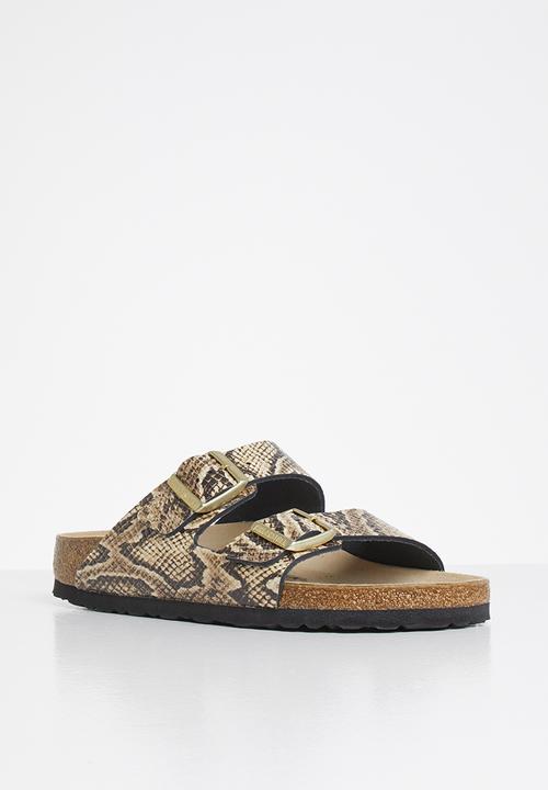 Birkenstock - Arizona embossed leather narrow - beige