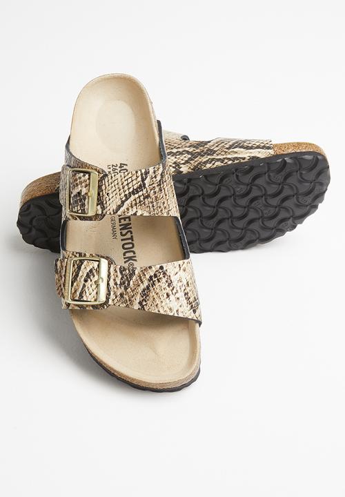 Birkenstock - Arizona embossed leather narrow - beige