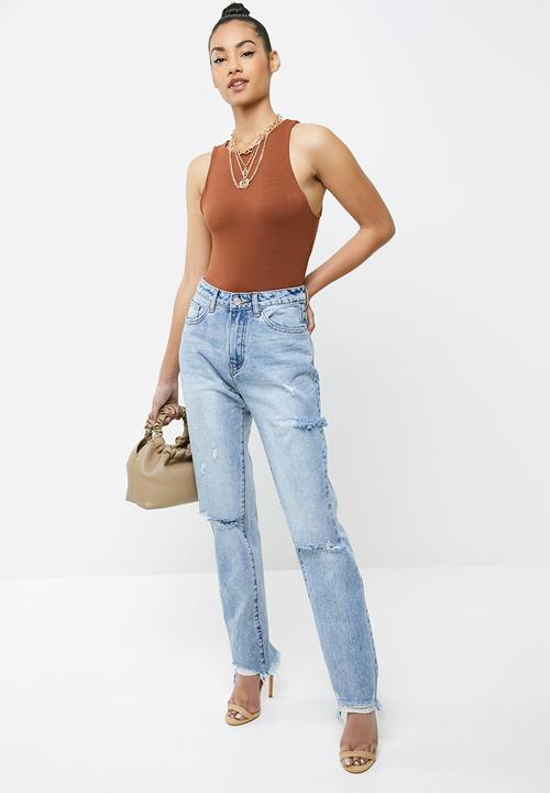 Missguided - Petite distress jeans - light blue