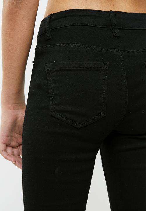 Missguided - Petite anarchy mid rise skinny jeans - black
