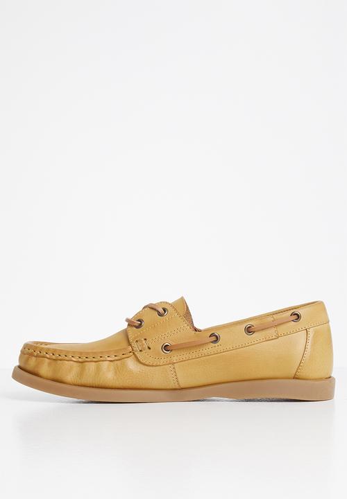 Grasshoppers - Deckskin leather boat shoe - whiskey
