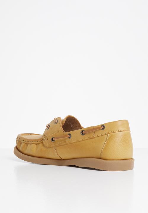Grasshoppers - Deckskin leather boat shoe - whiskey