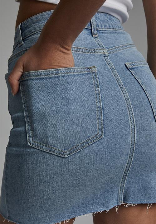 Cotton On - Classic stretch denim mini skirt - aireys blue