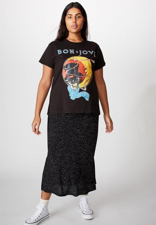 Cotton On - Curve graphic license tee - black