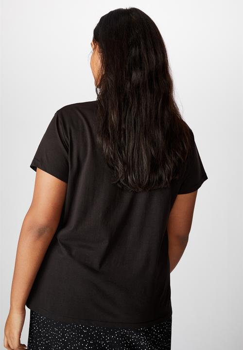 Cotton On - Curve graphic license tee - black