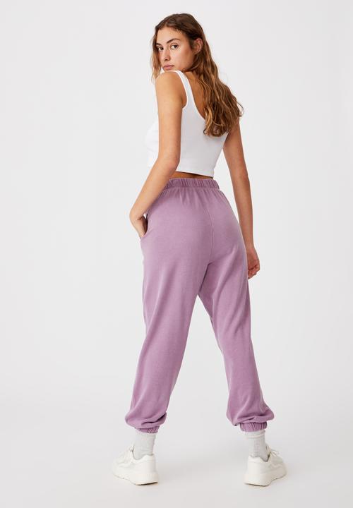 Cotton On - High waist track pant - celestial blue garment pigment dye