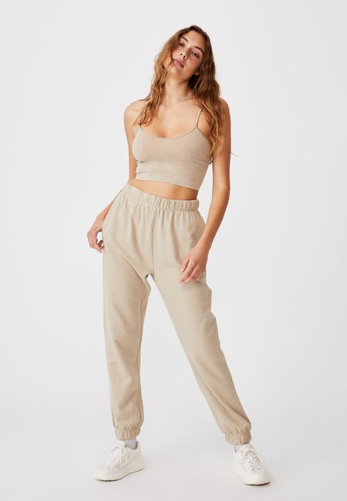 Cotton On - High waist track pant - infinity garment pigment dye