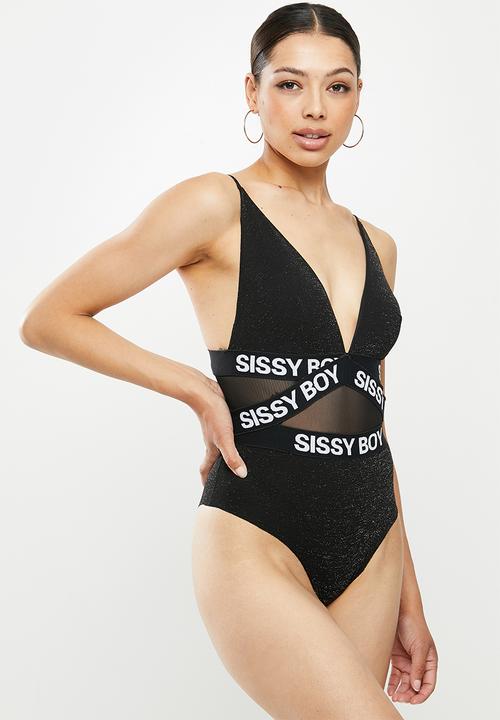 SISSY BOY - Onyx bodysuit - black