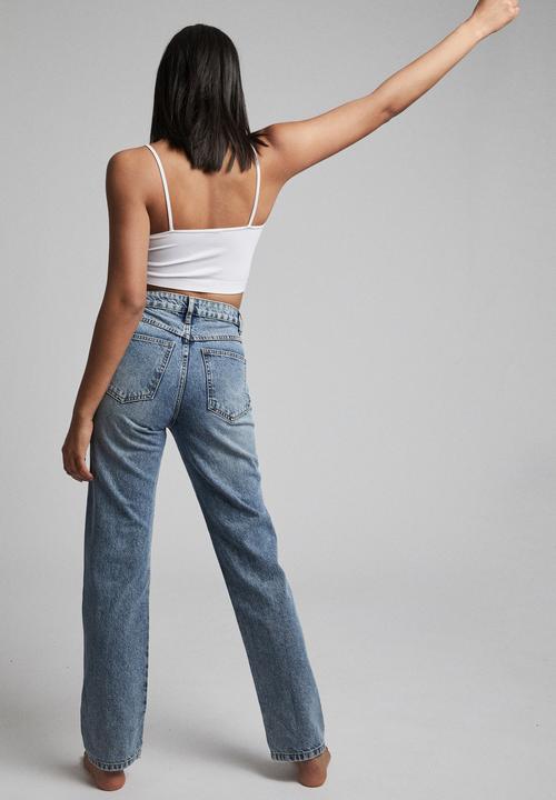 Cotton On - Long straight jean - brunswick blue rip