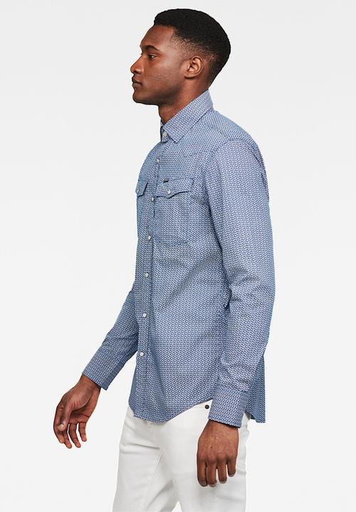 G-STAR - 3301 Slim long sleeve shirt - blue