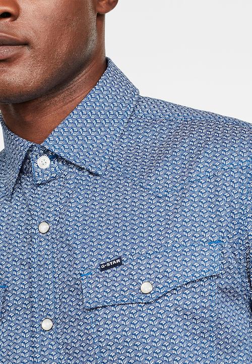 G-STAR - 3301 Slim long sleeve shirt - blue