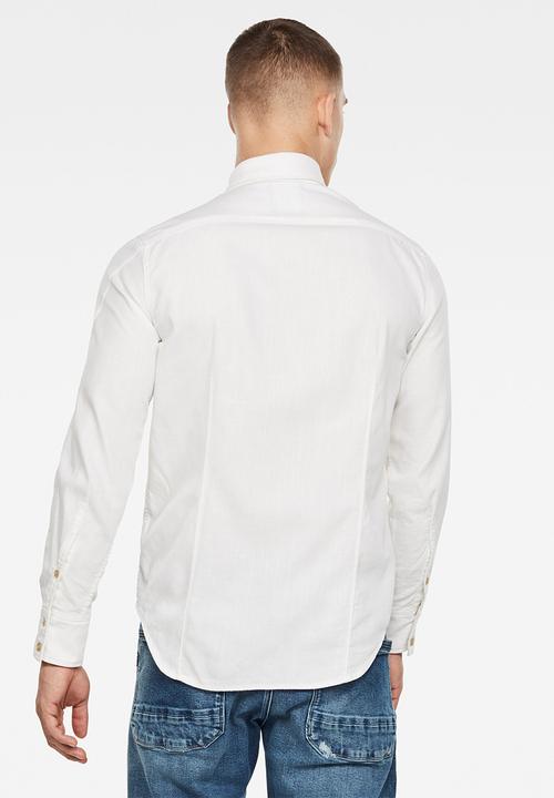 G-STAR - Arc 3d slim long sleeve shirt - white