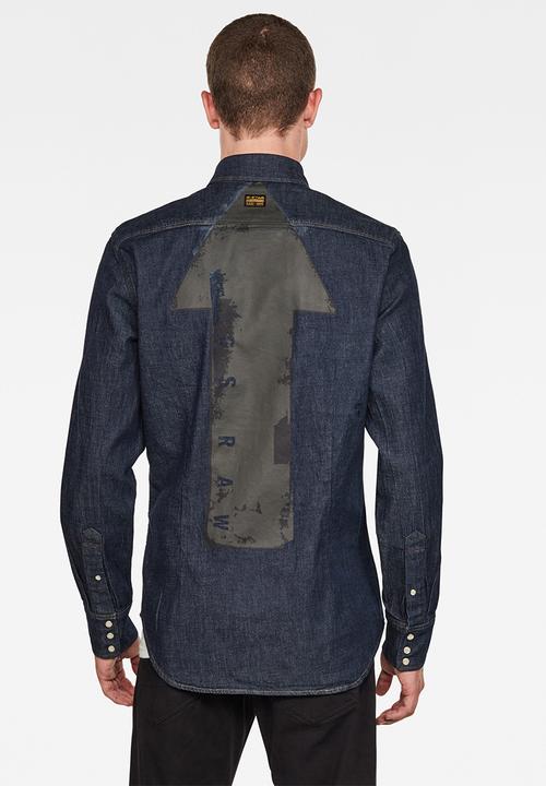 G-STAR - 3301 Slim long sleeve shirt - blue