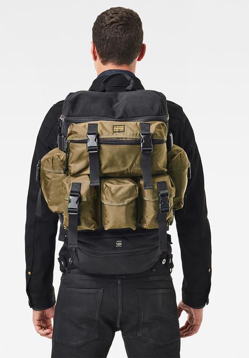 G-STAR - Estan detachable pocket backpack - brown & black