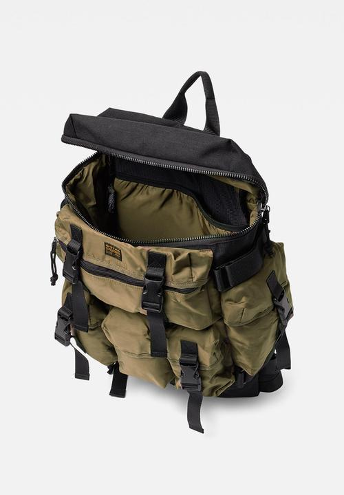 G-STAR - Estan detachable pocket backpack - brown & black