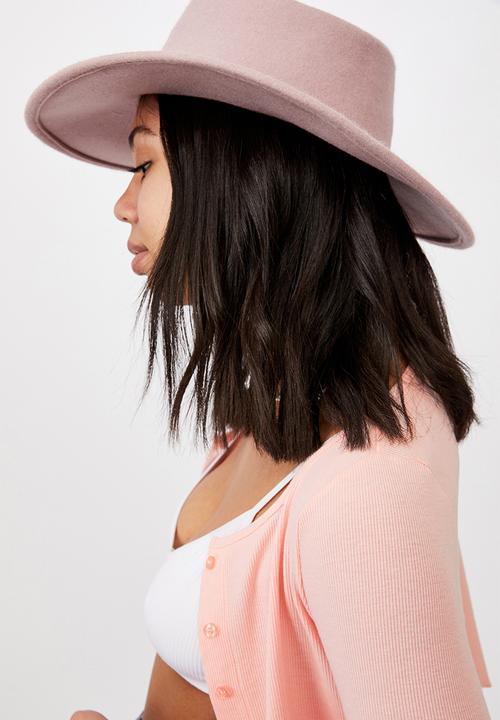 Rubi - Felicity felt boater hat - pink