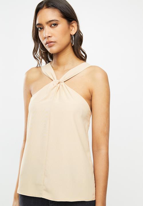VELVET - Tie neck halter blouse - ivory