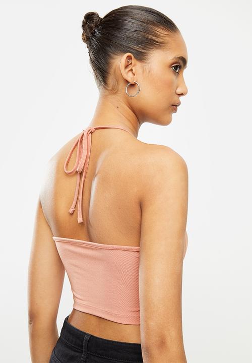 Blake - Halter crop top - dusty coral