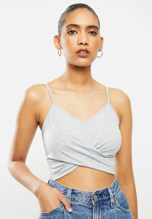 Blake - Cami knot front bralette - grey melange