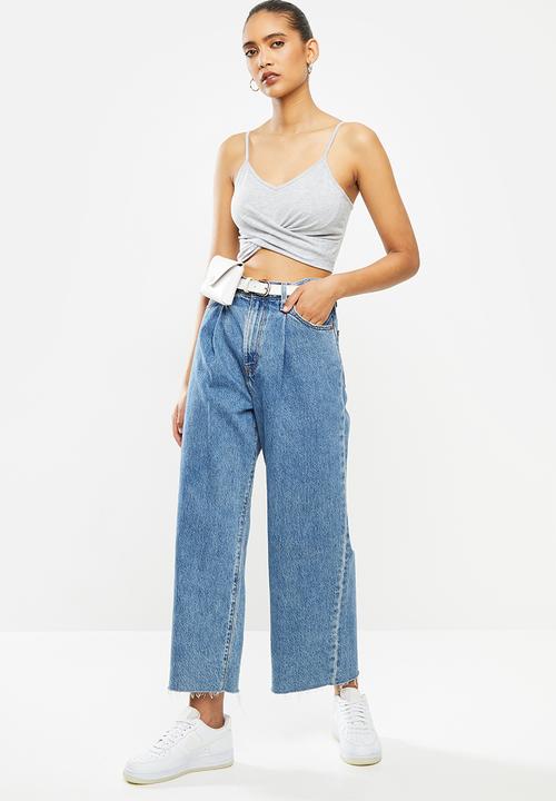Blake - Cami knot front bralette - grey melange