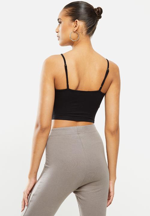 Blake - Cami knot front bralette - black