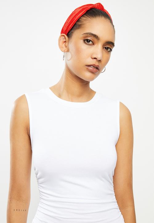 Blake - Ruched bodycon mini dress - white