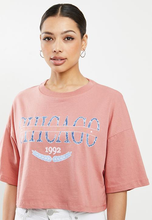 Cotton On - Chopped boyfriend tee - dark mauve