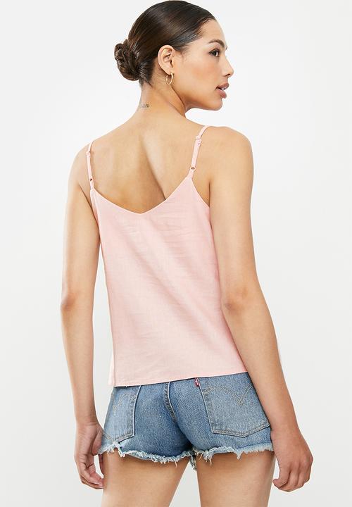 Cotton On - Amy V-neck cami - sunfaded pink