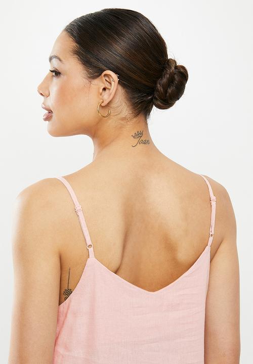 Cotton On - Amy V-neck cami - sunfaded pink