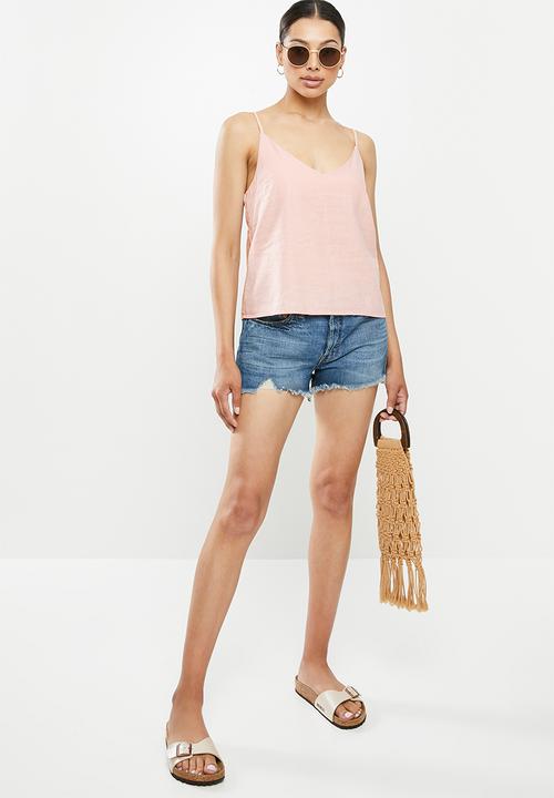 Cotton On - Amy V-neck cami - sunfaded pink