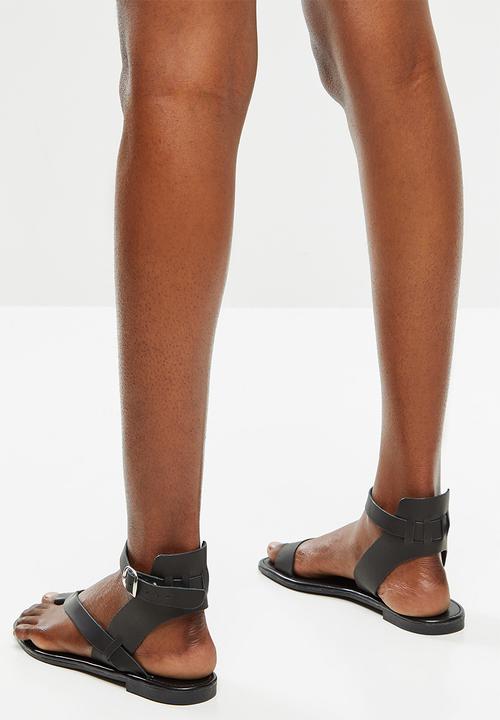 Superbalist - Siera leather ankle strap sandal - black