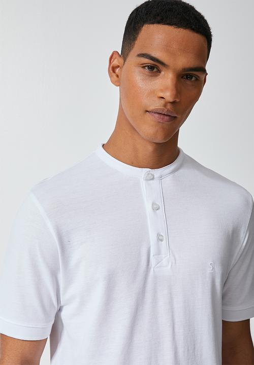 Superbalist - Siya slim pique mandarin golfer - white