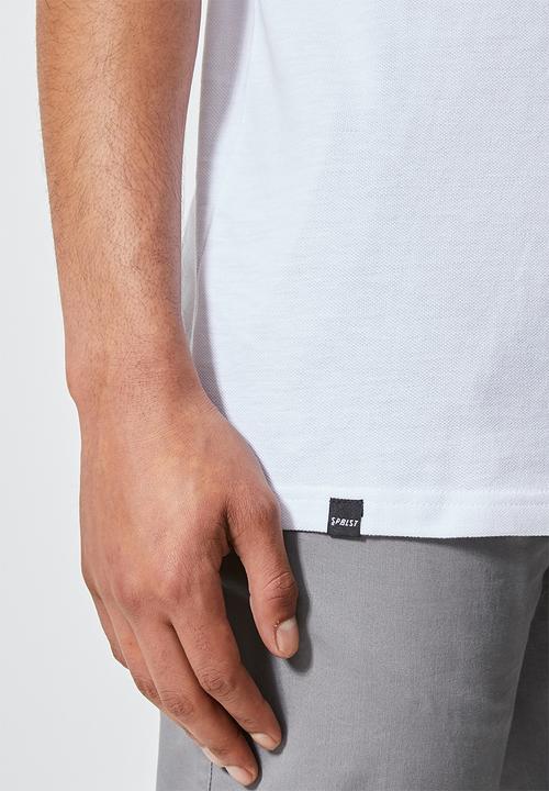 Superbalist - Siya slim pique mandarin golfer - white